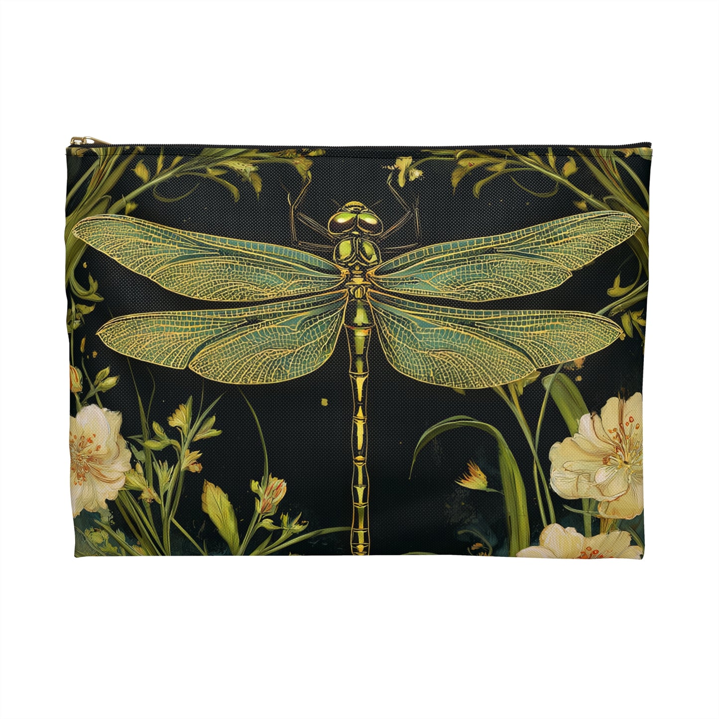 Dragonfly Zipper Pouch – Elegant Needlework & Accessory Bag, Embroidery Storage, Makeup or Travel Pouch