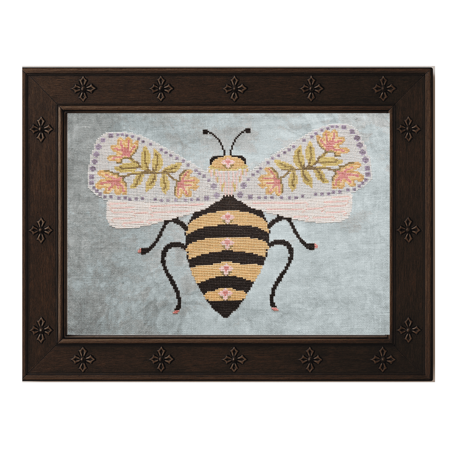 Flower Bee Cross Stitch Pattern Paper Chart