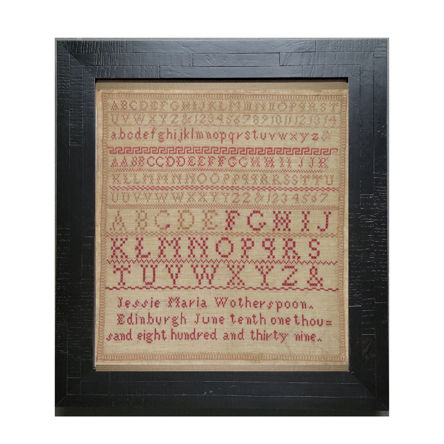 Jessie Maria Wotherspoon 1839 Sampler Paper Chart