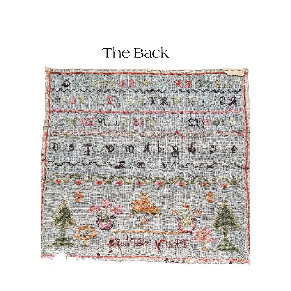 Antique Miniature Sampler by Mary Barber, c.1850