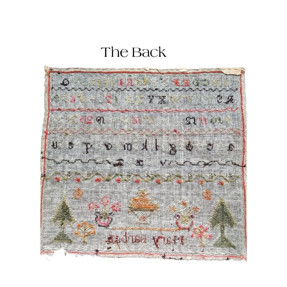Antique Miniature Sampler by Mary Barber, c.1850