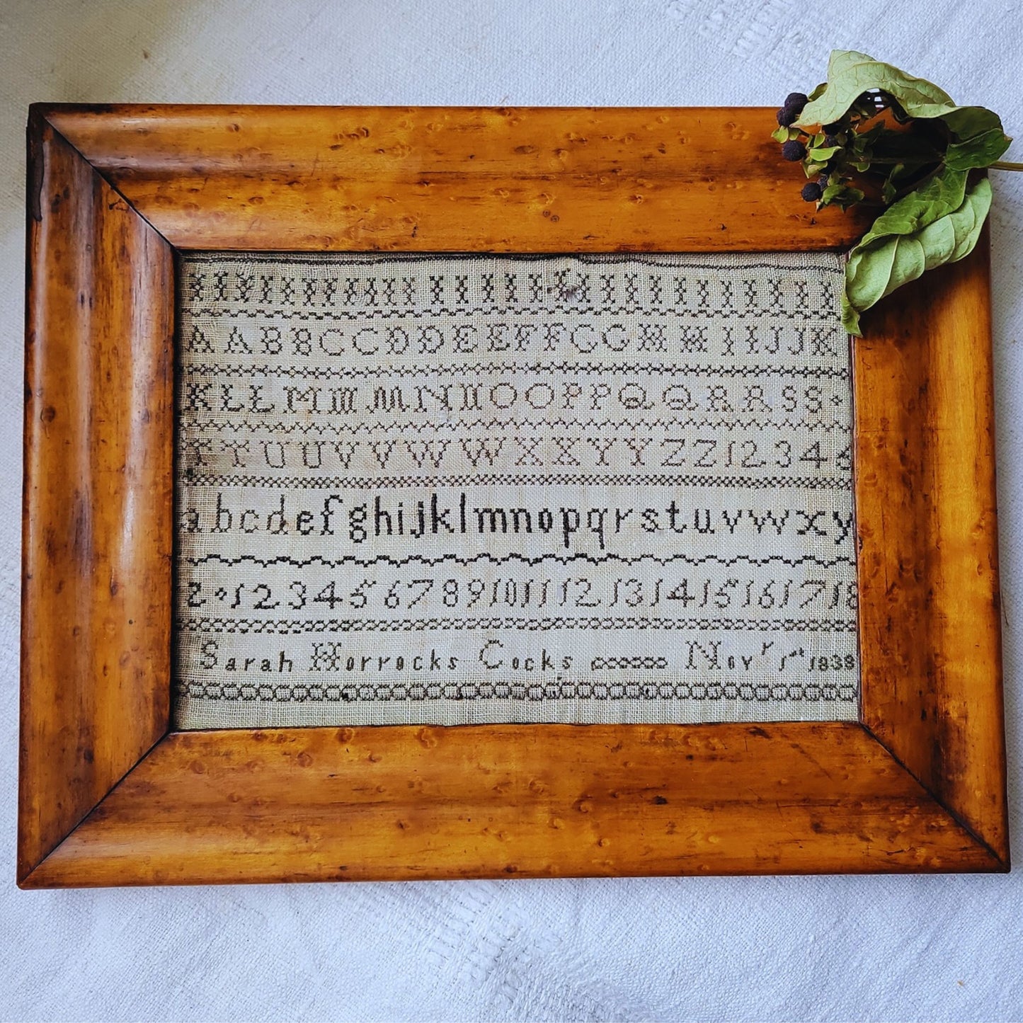 Sarah Horrocks Cocks Sampler 1838 Pattern PDF