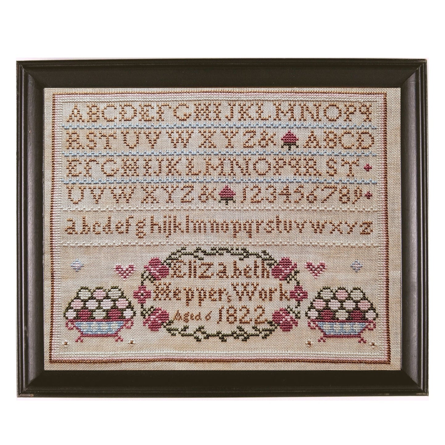 Elizabeth Hepper Sampler 1822 Pattern