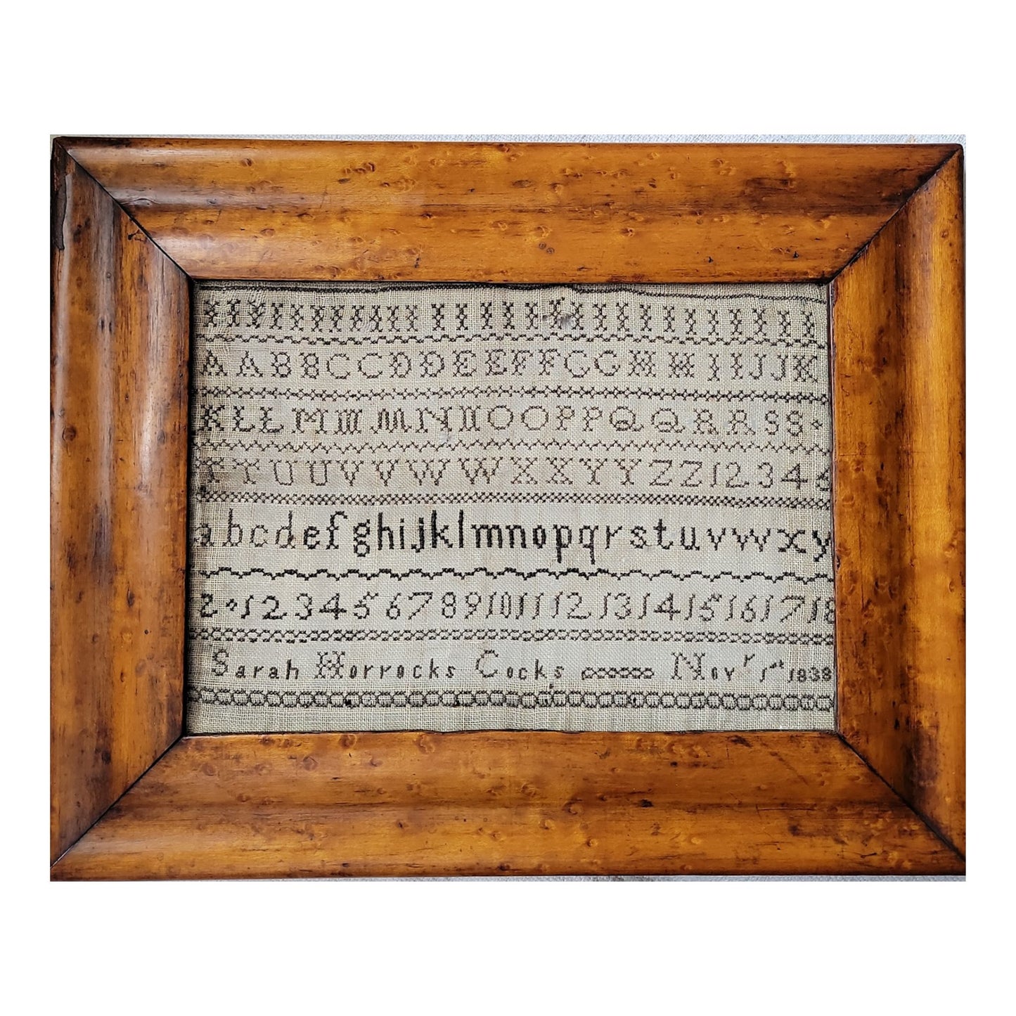Sarah Horrocks Cocks Sampler 1838 Pattern PDF