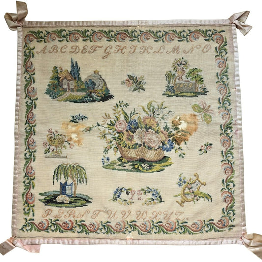 Antique Austrian Biedermeier Sampler from 1829