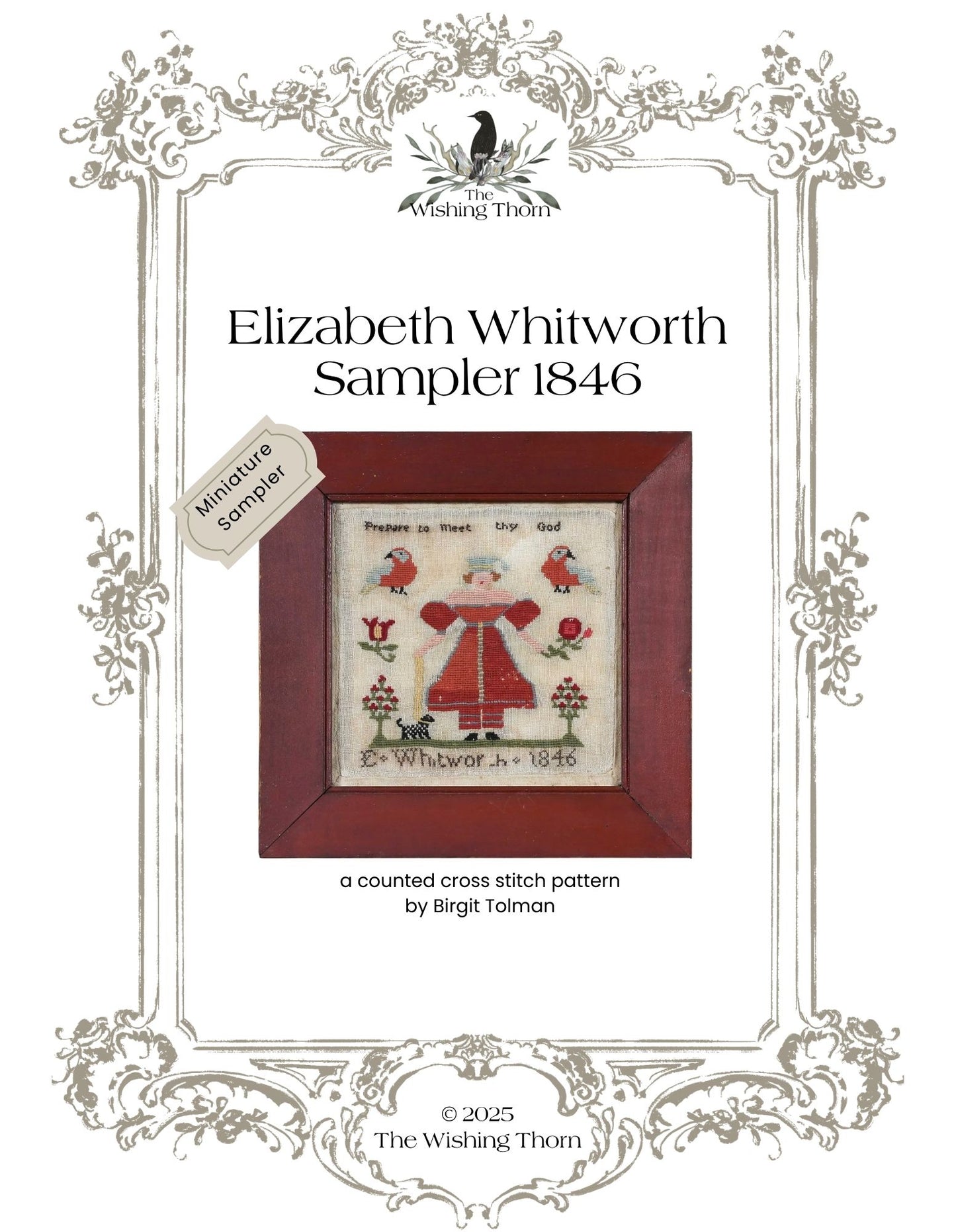 Elizabeth Whitworth Sampler 1846 Paper Chart