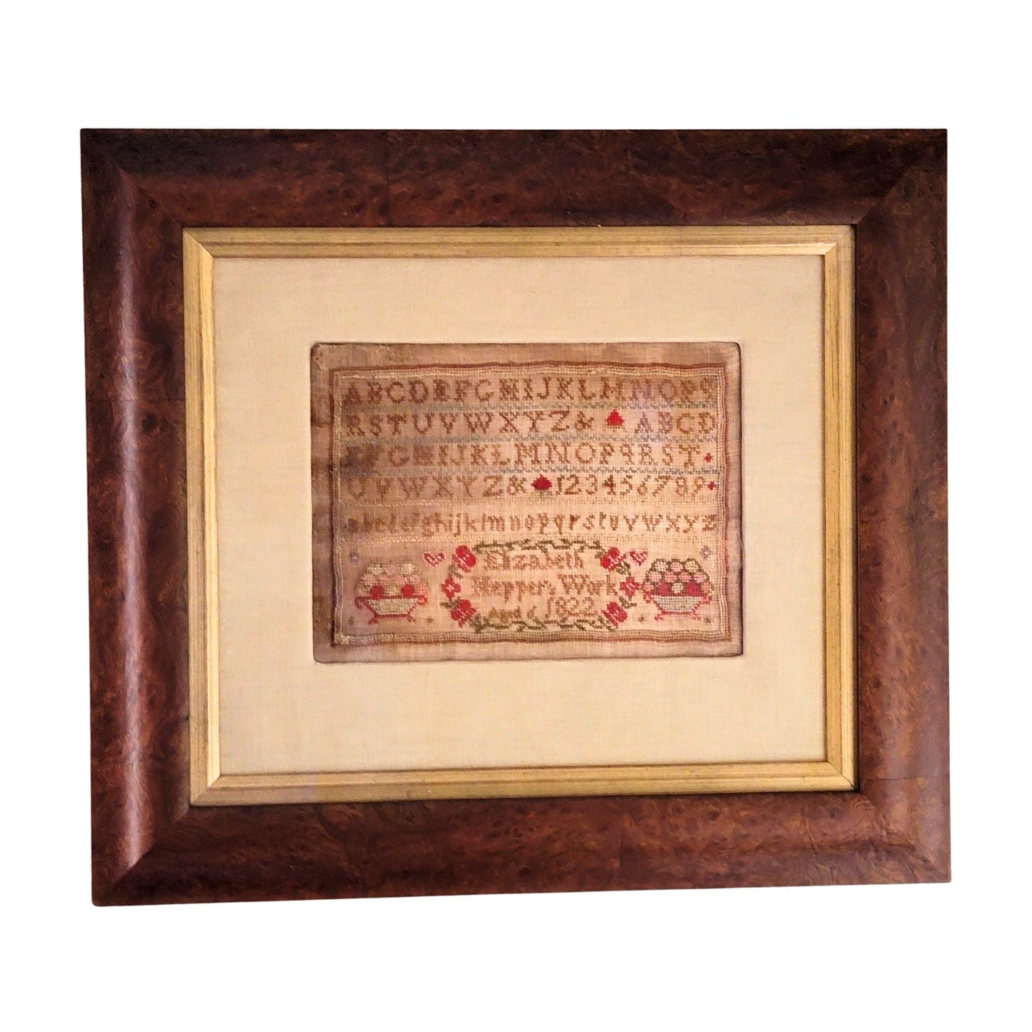 Elizabeth Hepper Sampler 1822 Pattern