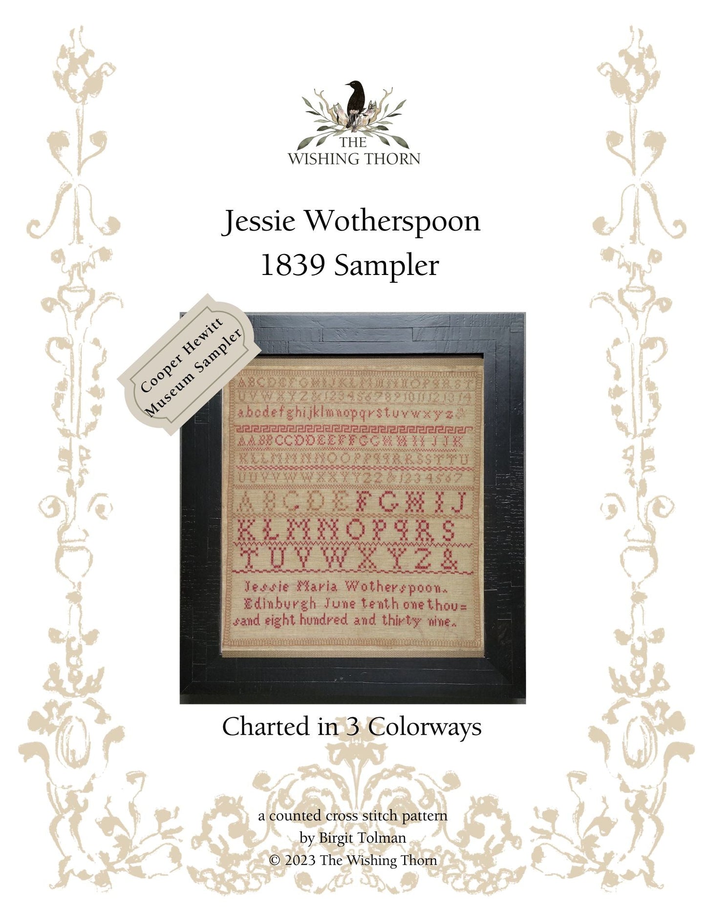 Jessie Maria Wotherspoon 1839 Sampler Paper Chart