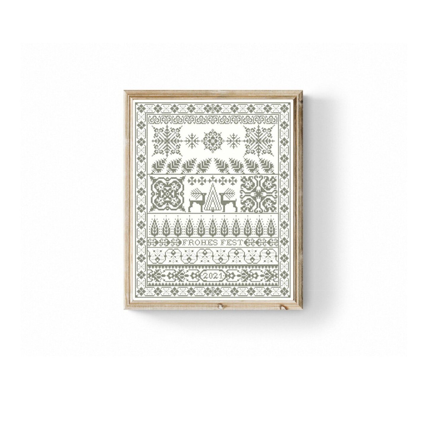 Frohes Fest German Holiday Sampler Pattern PDF