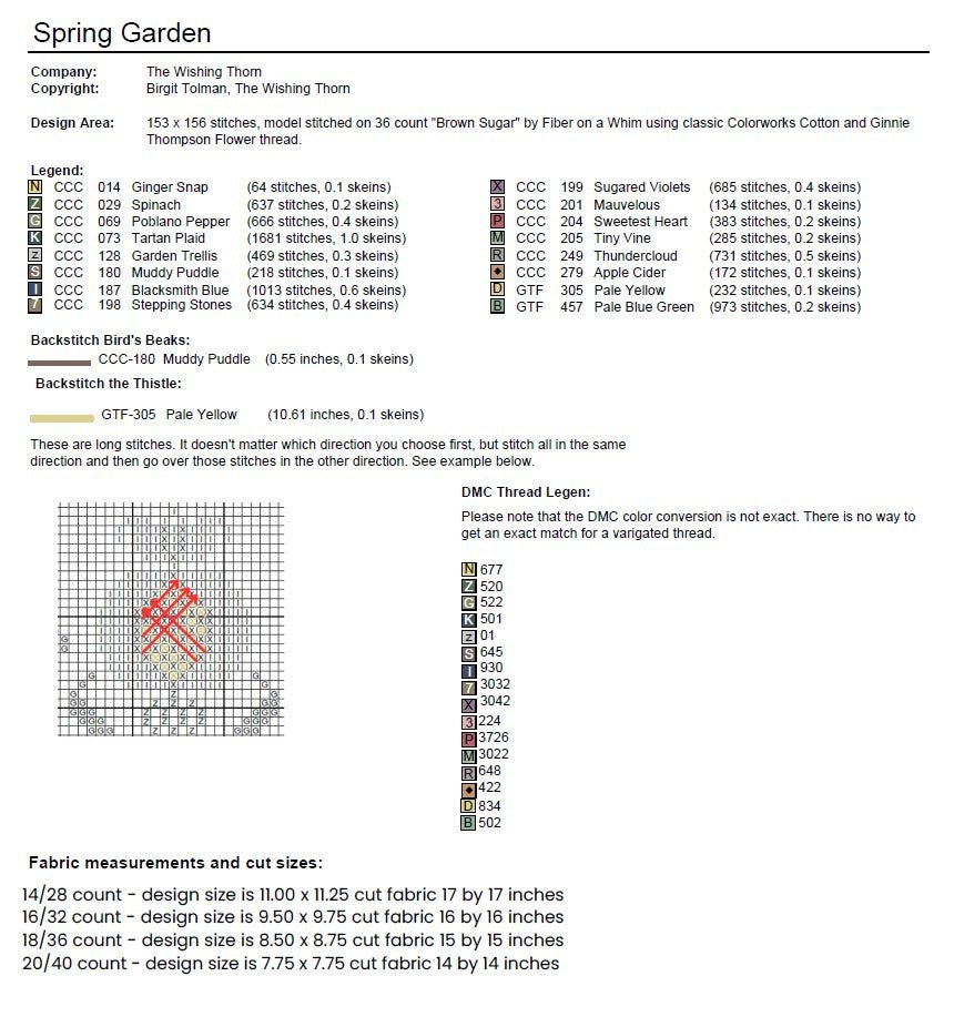 Spring Garden – PDF Cross Stitch Chart
