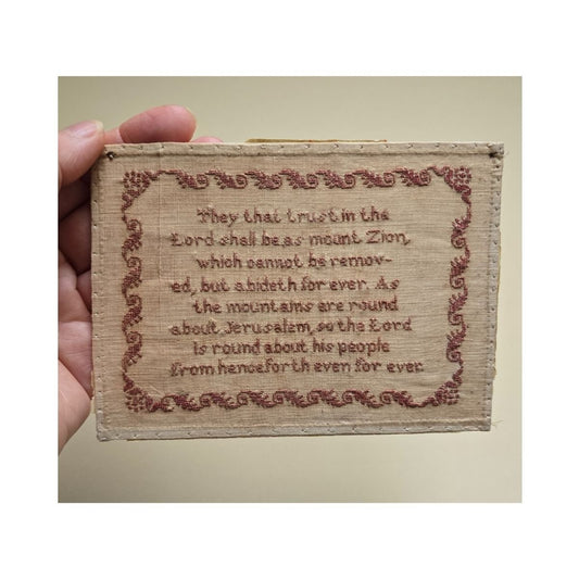 Miniature 1820s Sampler, Old Testament, Psalms 125:1