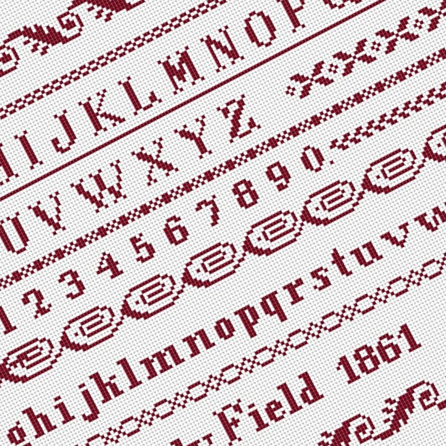 Emily Field 1861 Sampler Pattern