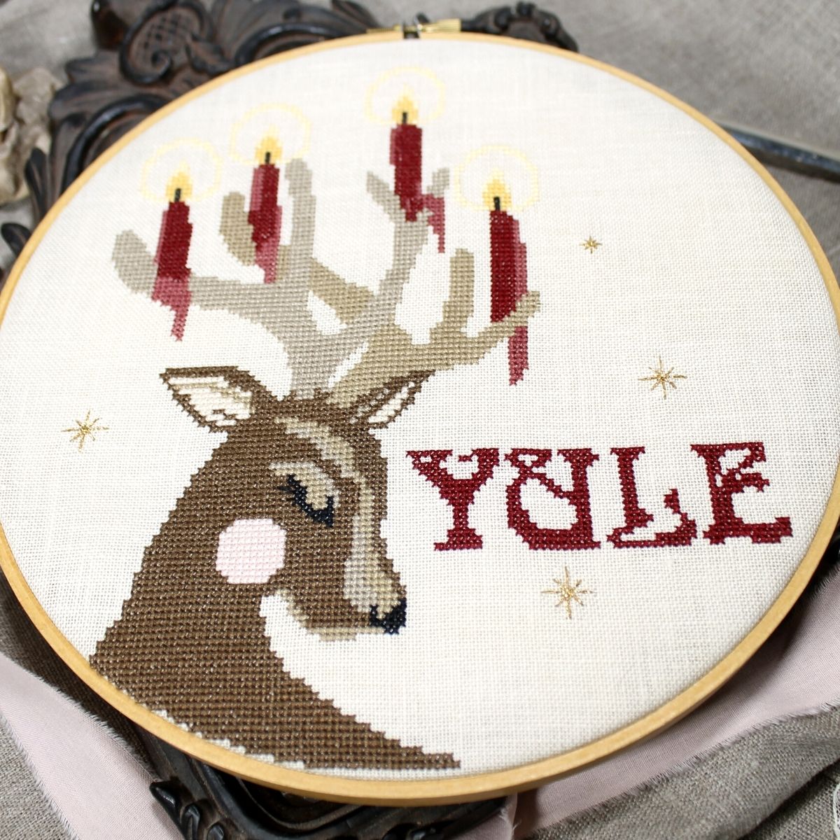 Yule Deer cross stitch TWT