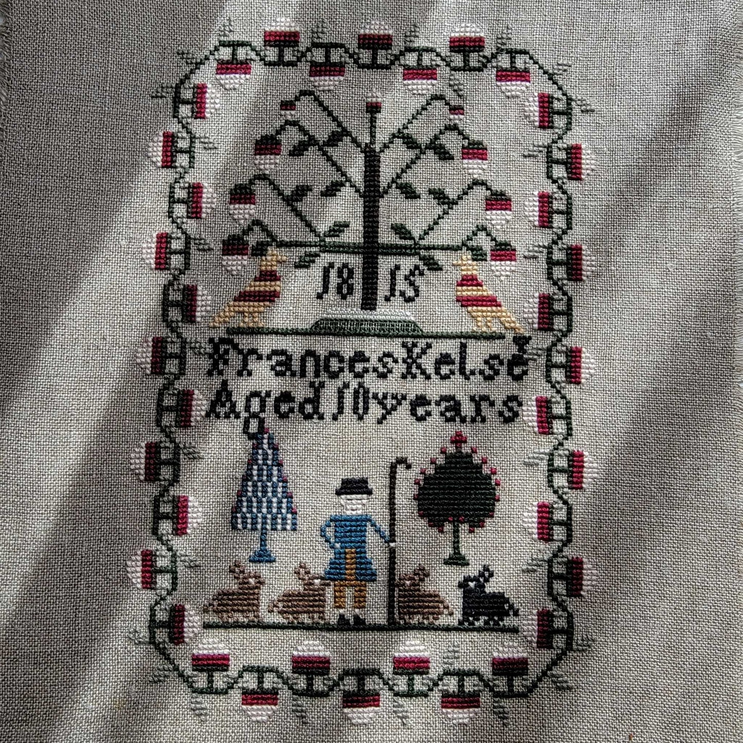 Little Bunny Shepherd 1815 Sampler Pattern PDF