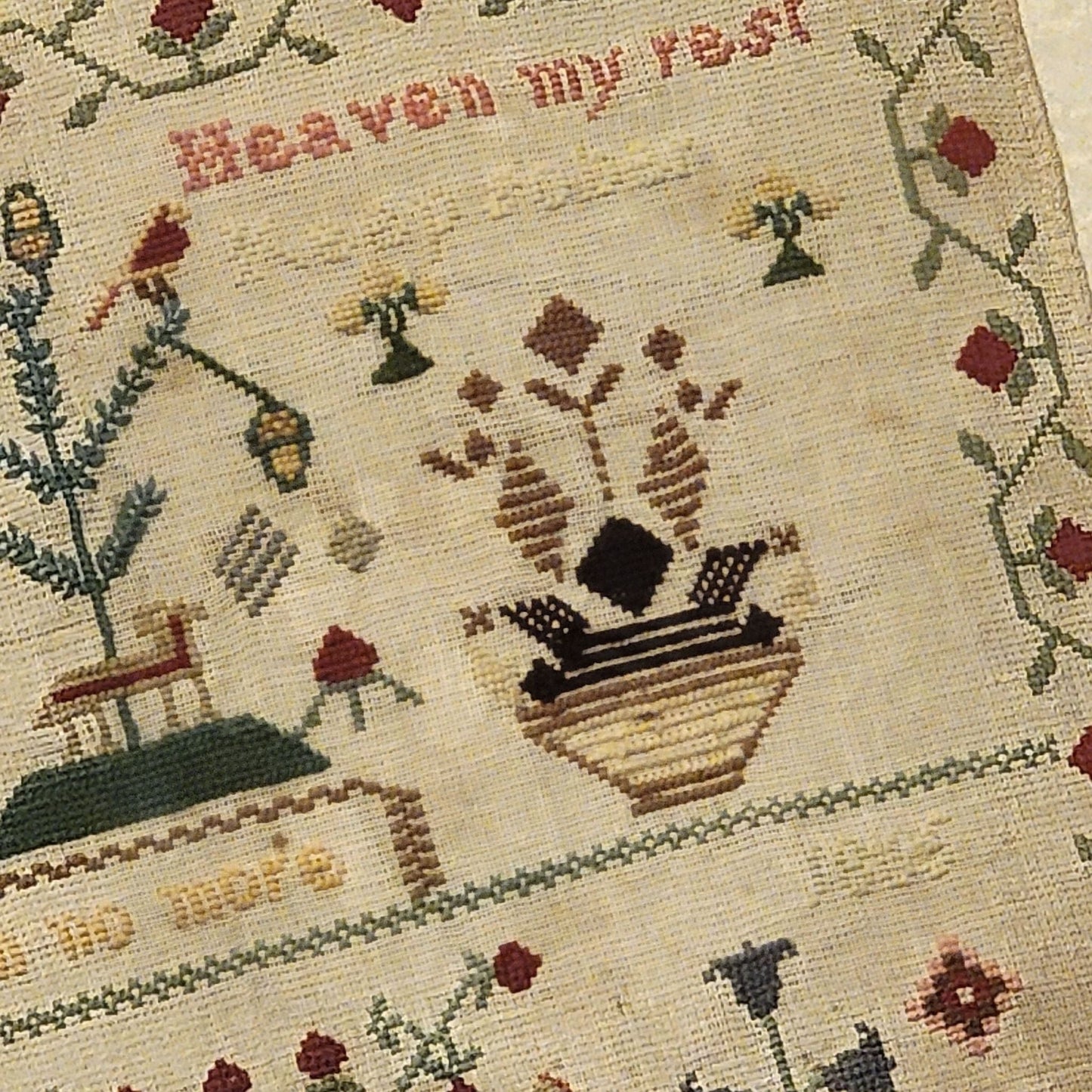 Mary Elizabeth Leet Sampler Pattern 1865 Printed Version