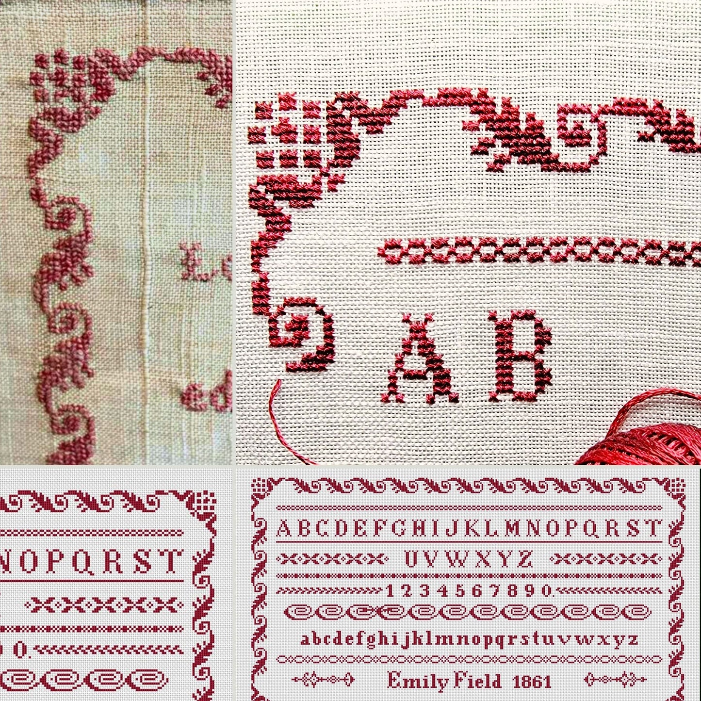 Emily Field 1861 Sampler Pattern