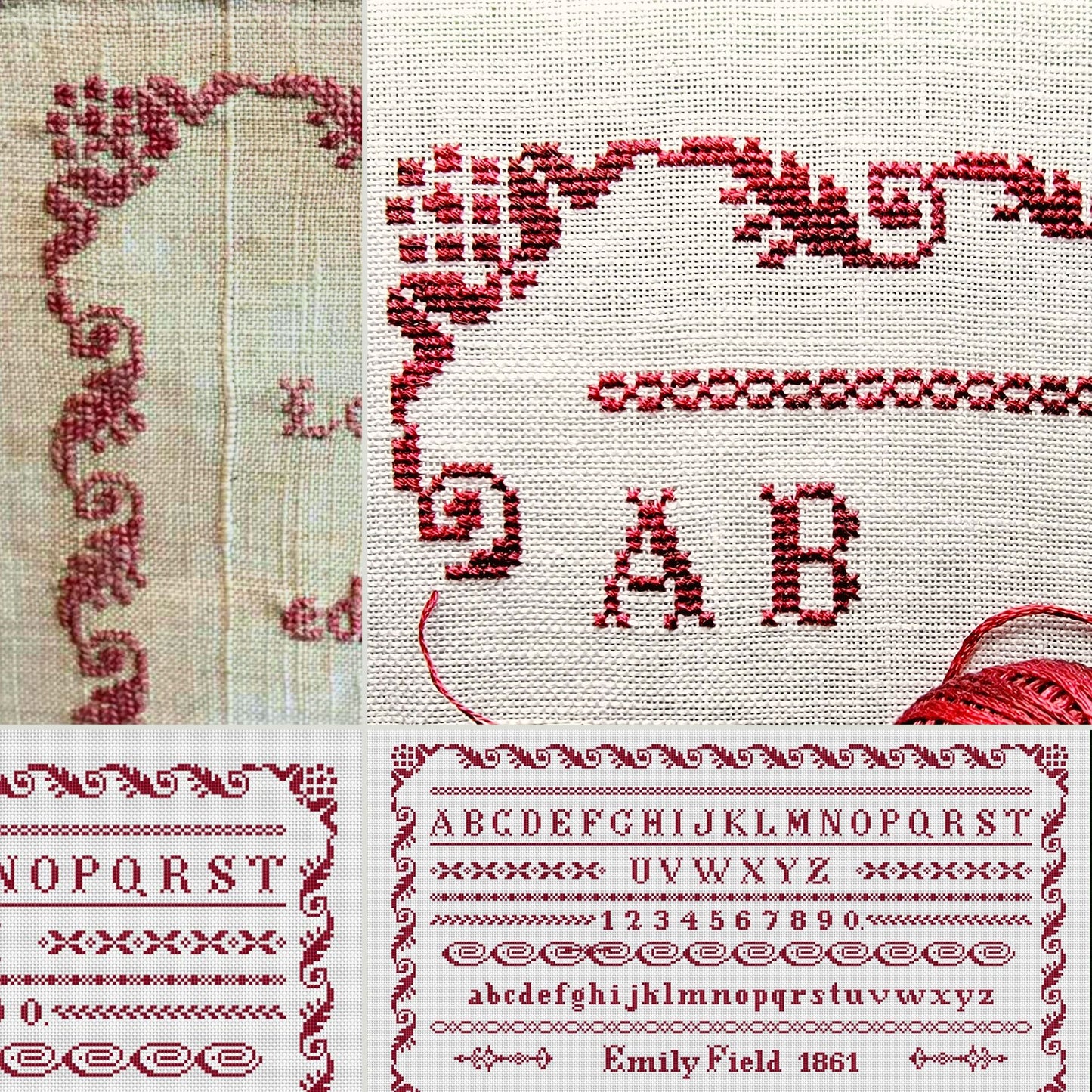 Emily Field 1861 Sampler Pattern PDF
