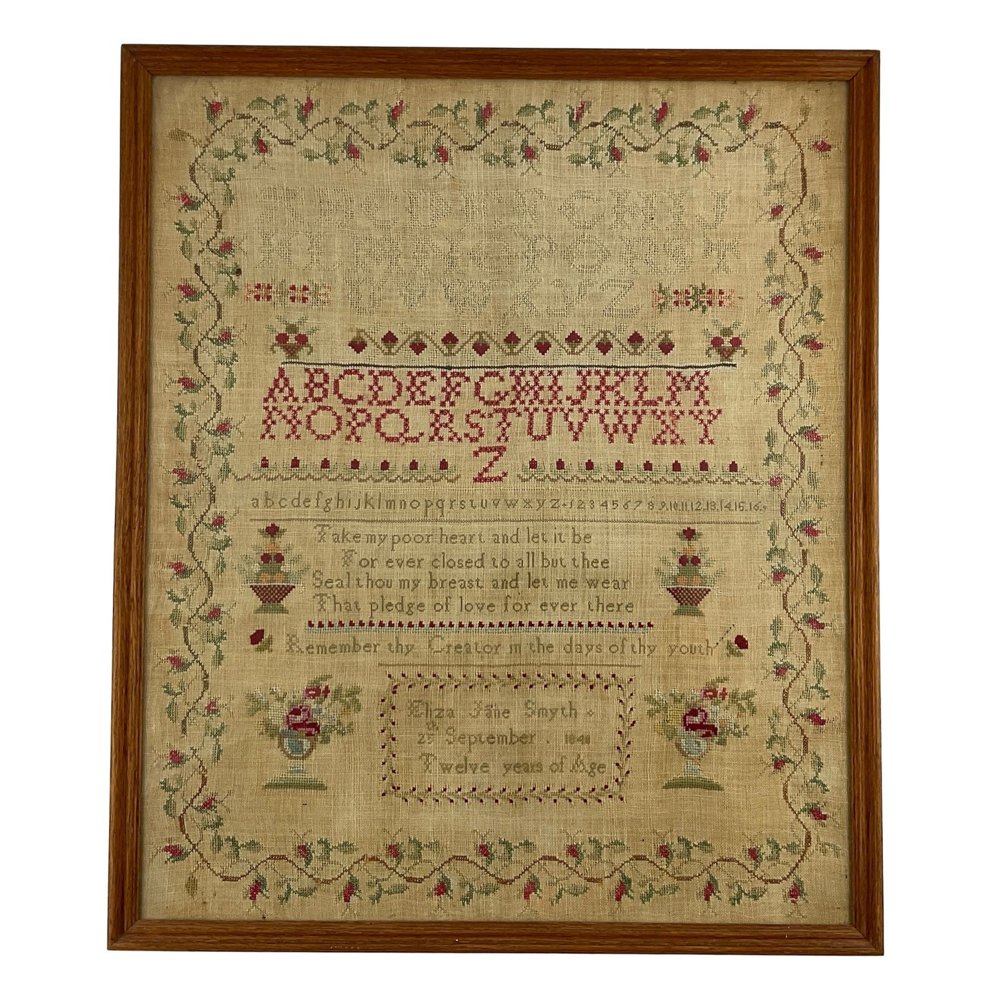 Eliza Jane Smyth 1840 Sampler Pattern PDF