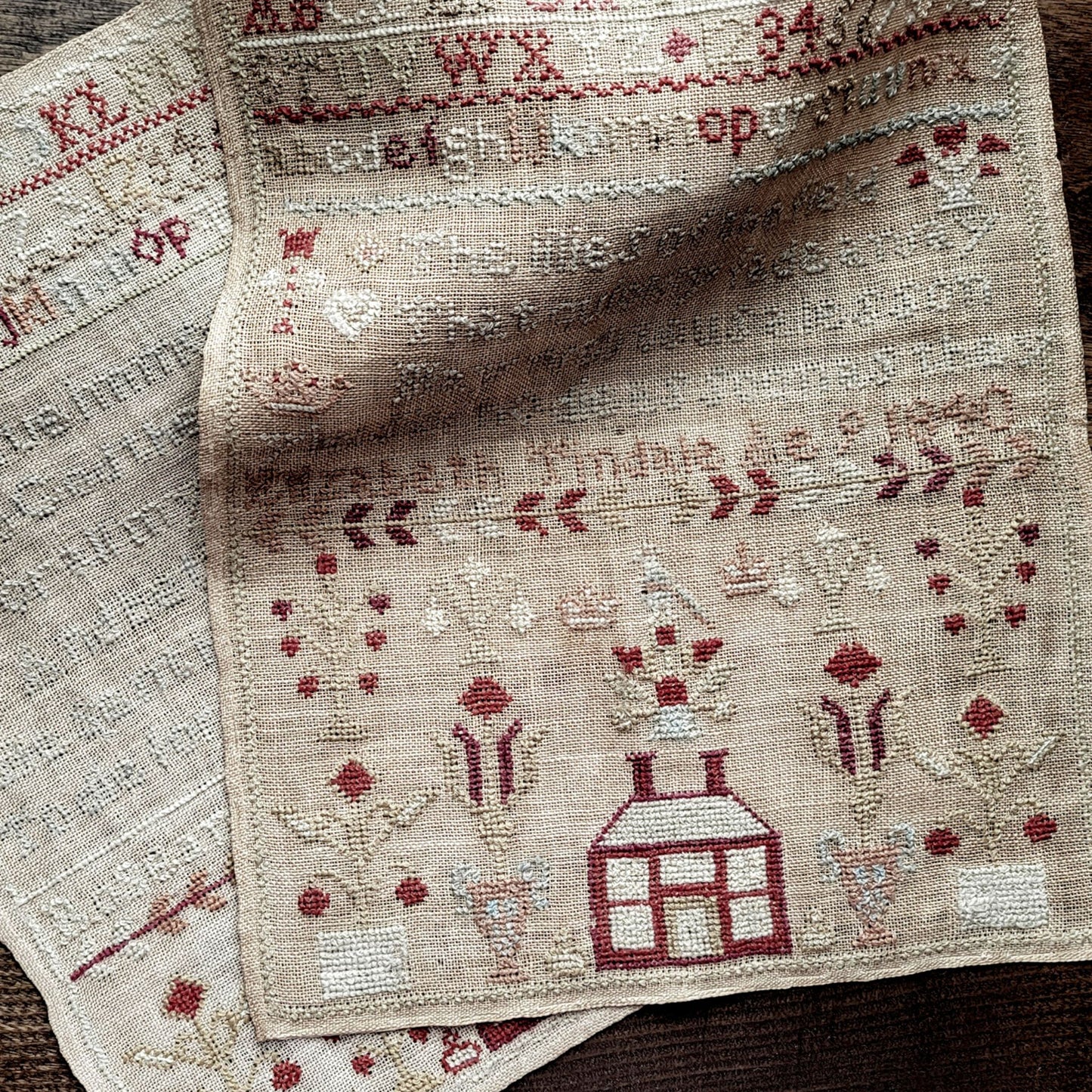 Tindale Sisters 1840 Two Samplers Together