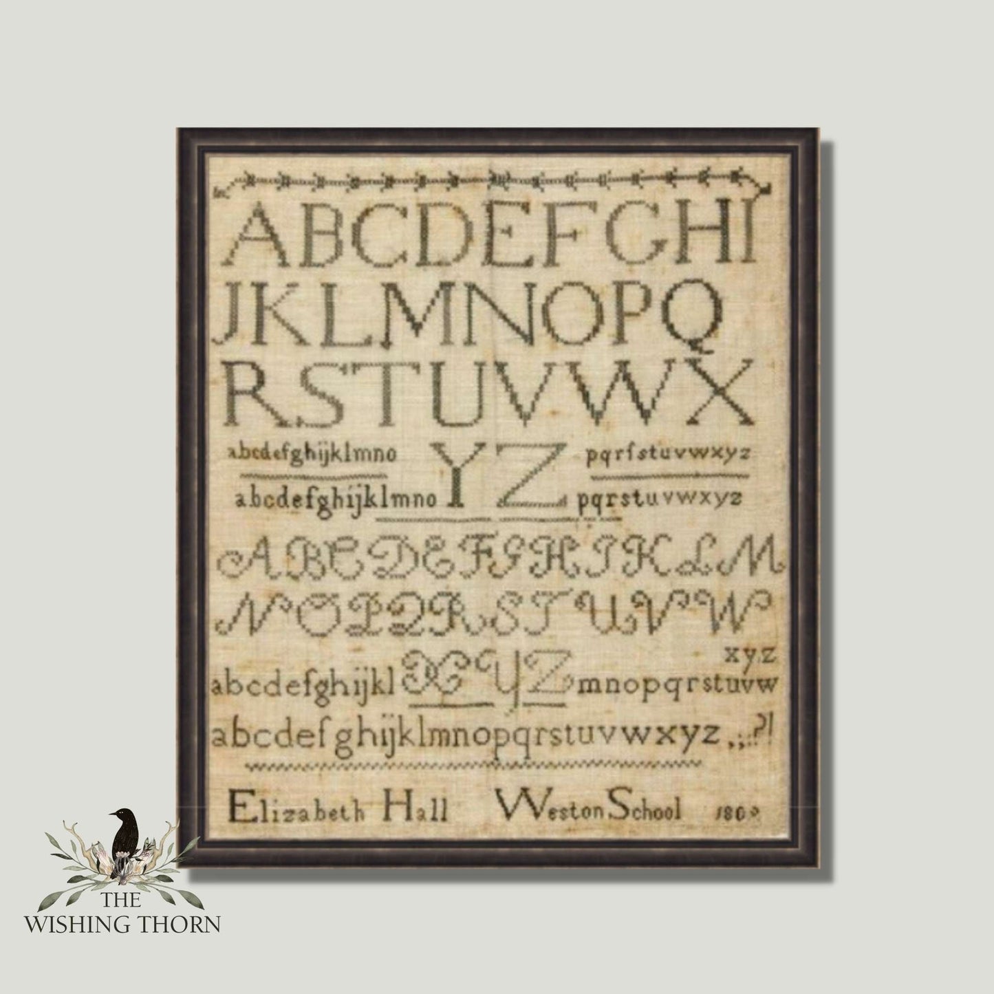 Elizabeth Hall 1809 Sampler Pattern