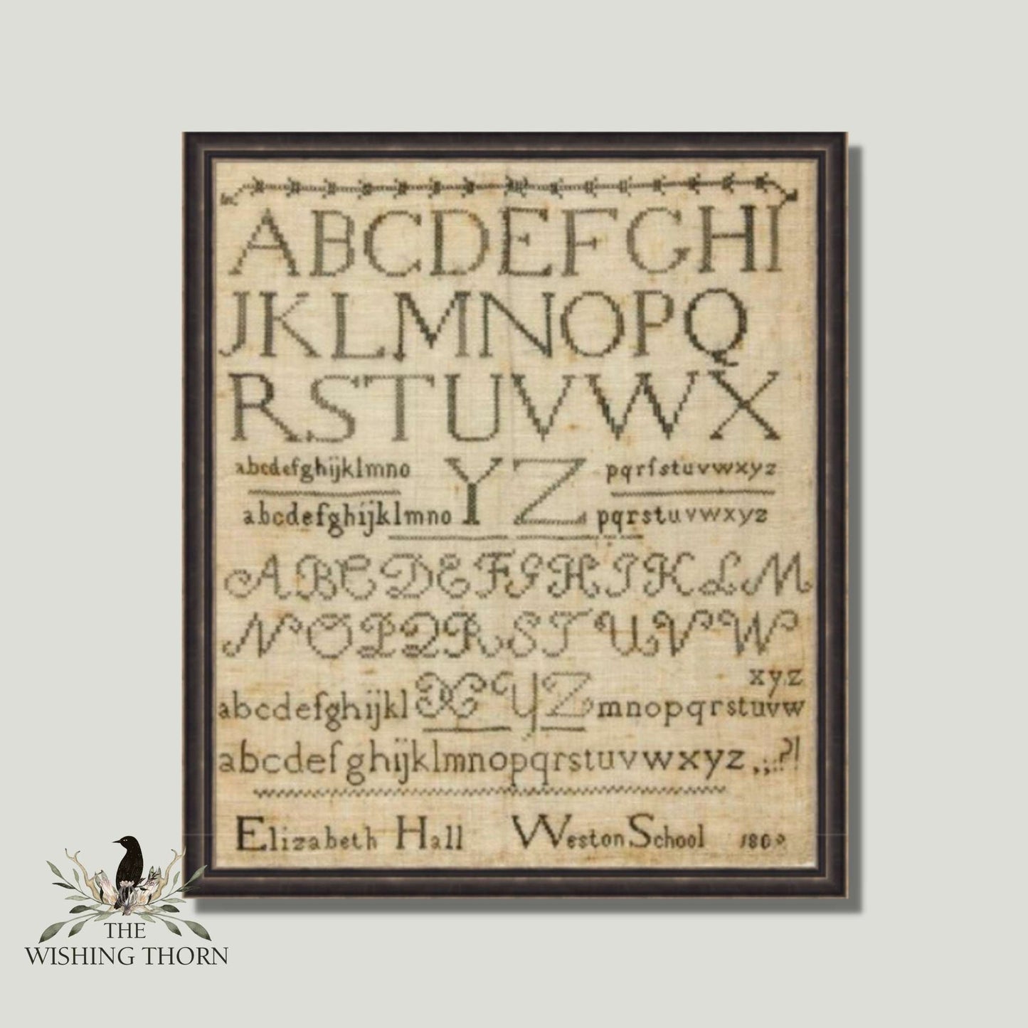 Elizabeth Hall 1809 Sampler Pattern PDF