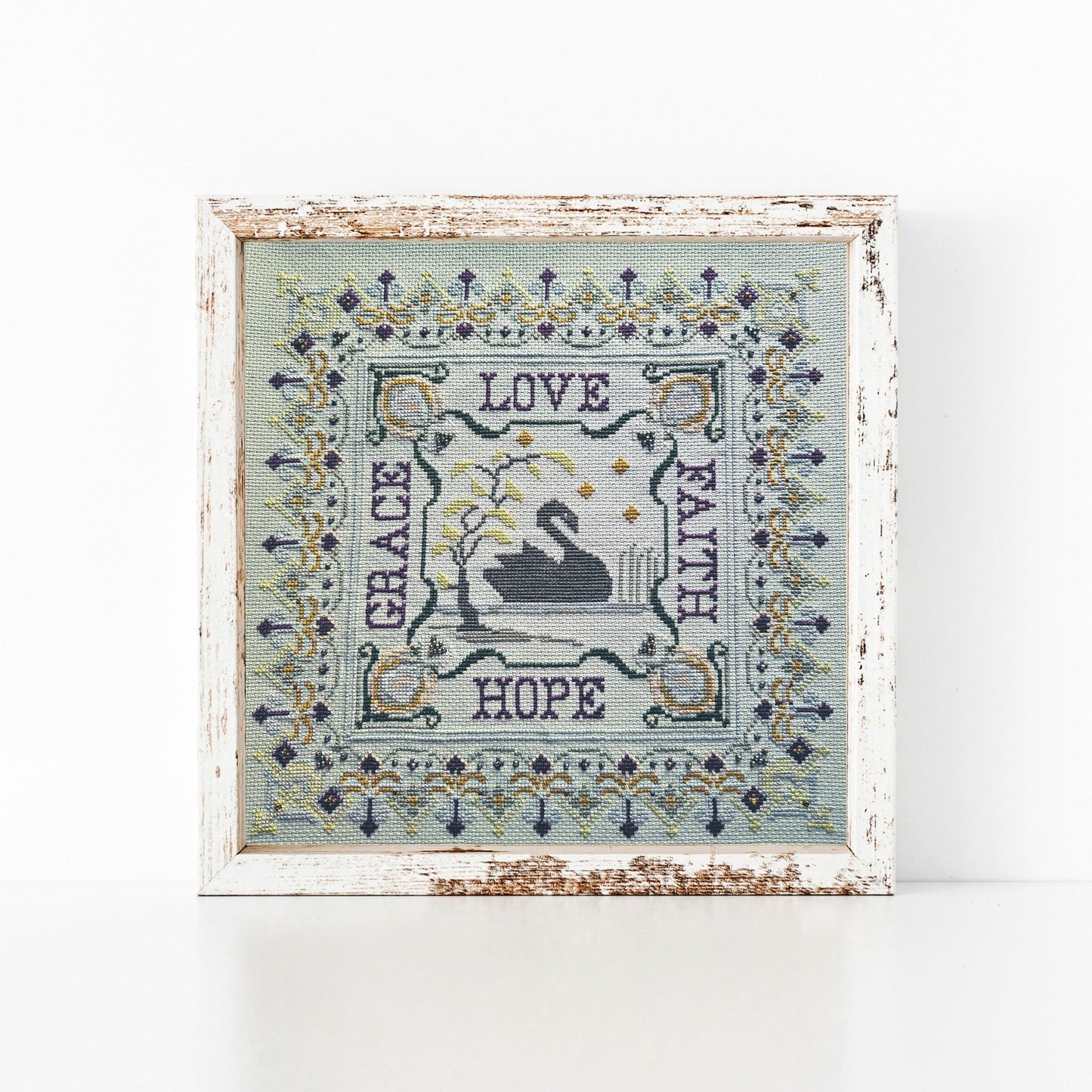 Swan Sampler Cross stitch Pattern PDF