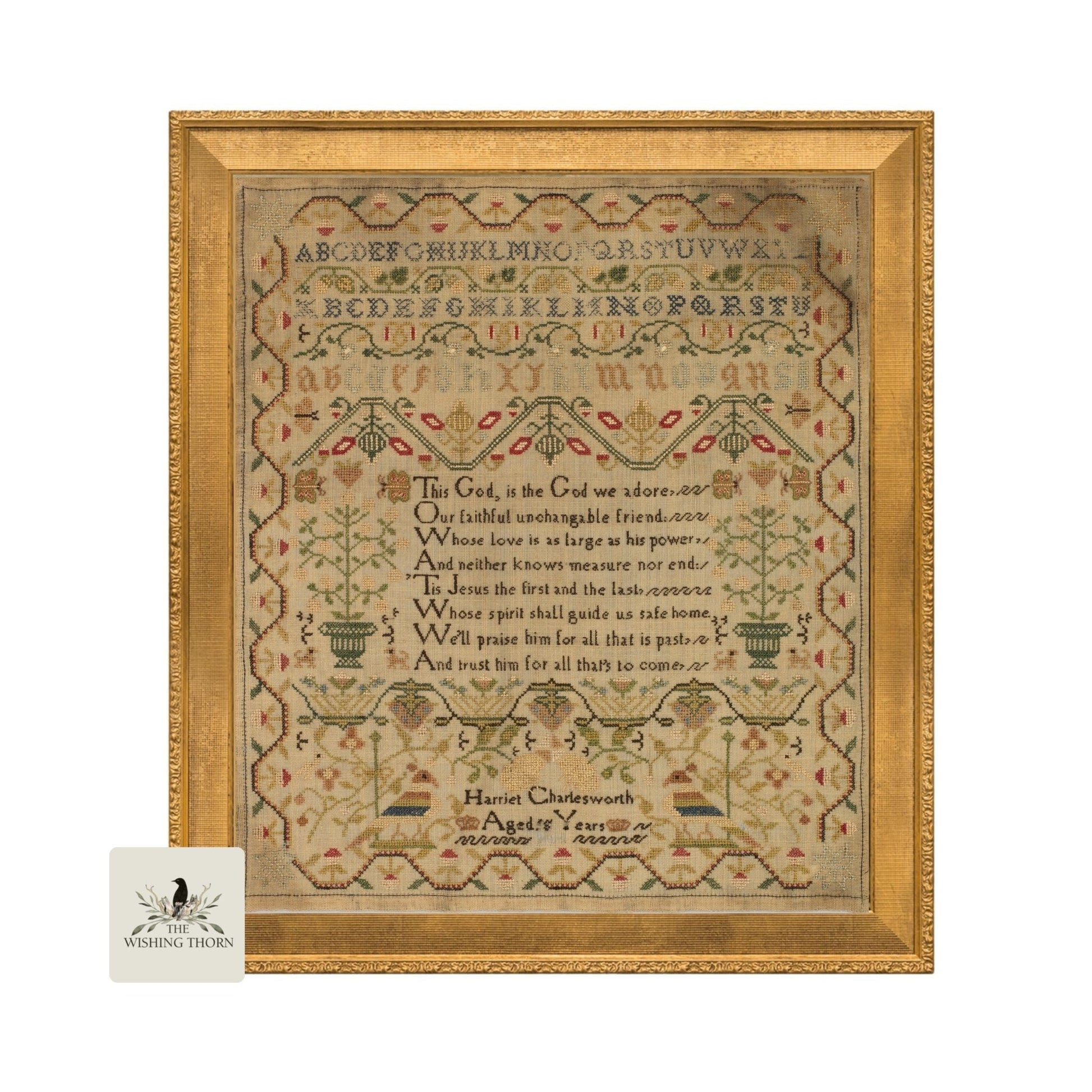 Harriet Charlesworth Sampler 1822 by The Wishing Thorn