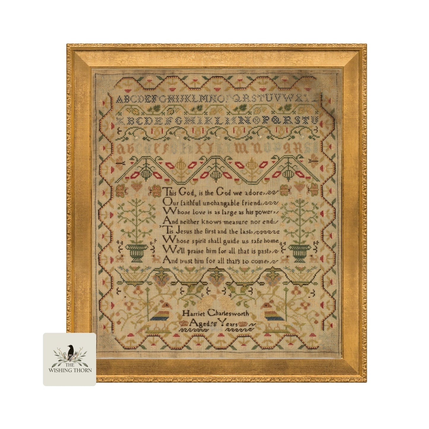 Harriet Charlesworth Sampler 1822 by The Wishing Thorn
