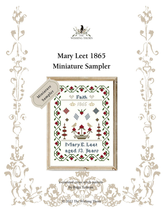 Mary Leet Miniature Sampler 1865 Printed Version