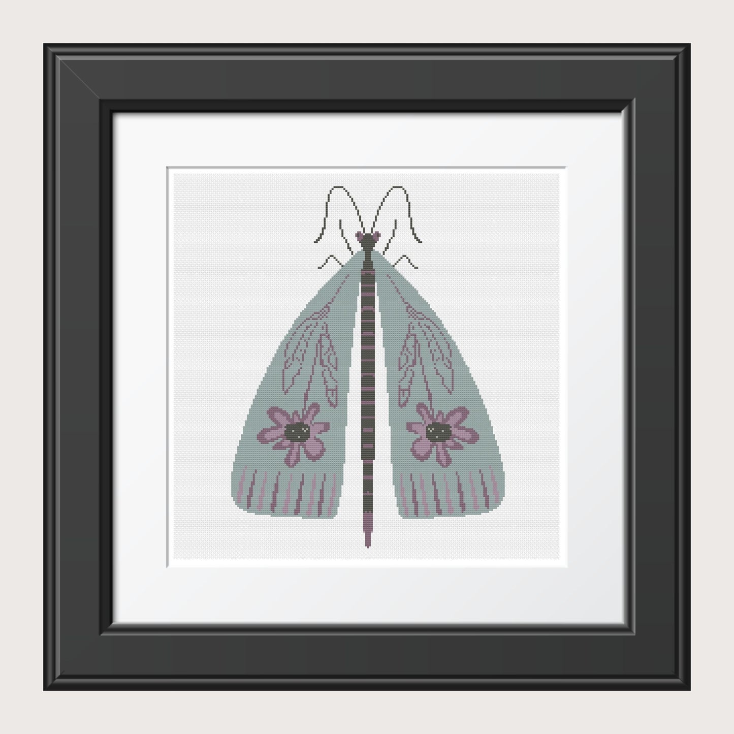Flower Moth Cross stitch pattern