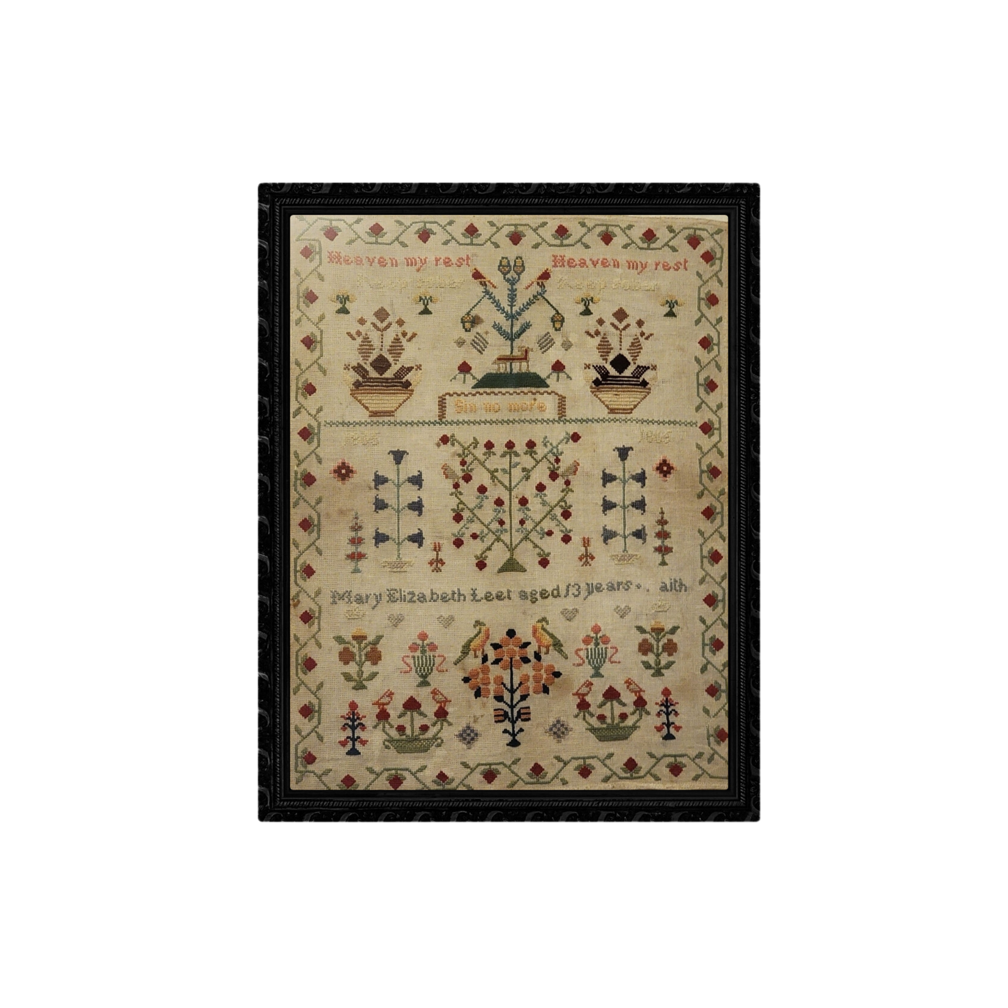 Mary Elizabeth Leet 1865 Sampler Pattern PDF