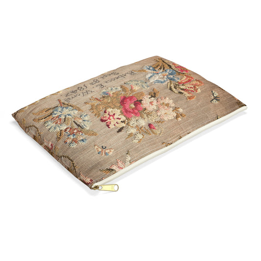 Rebecca Worrall Pouch – Needlework Storage Bag Inspired by Antique Sampler