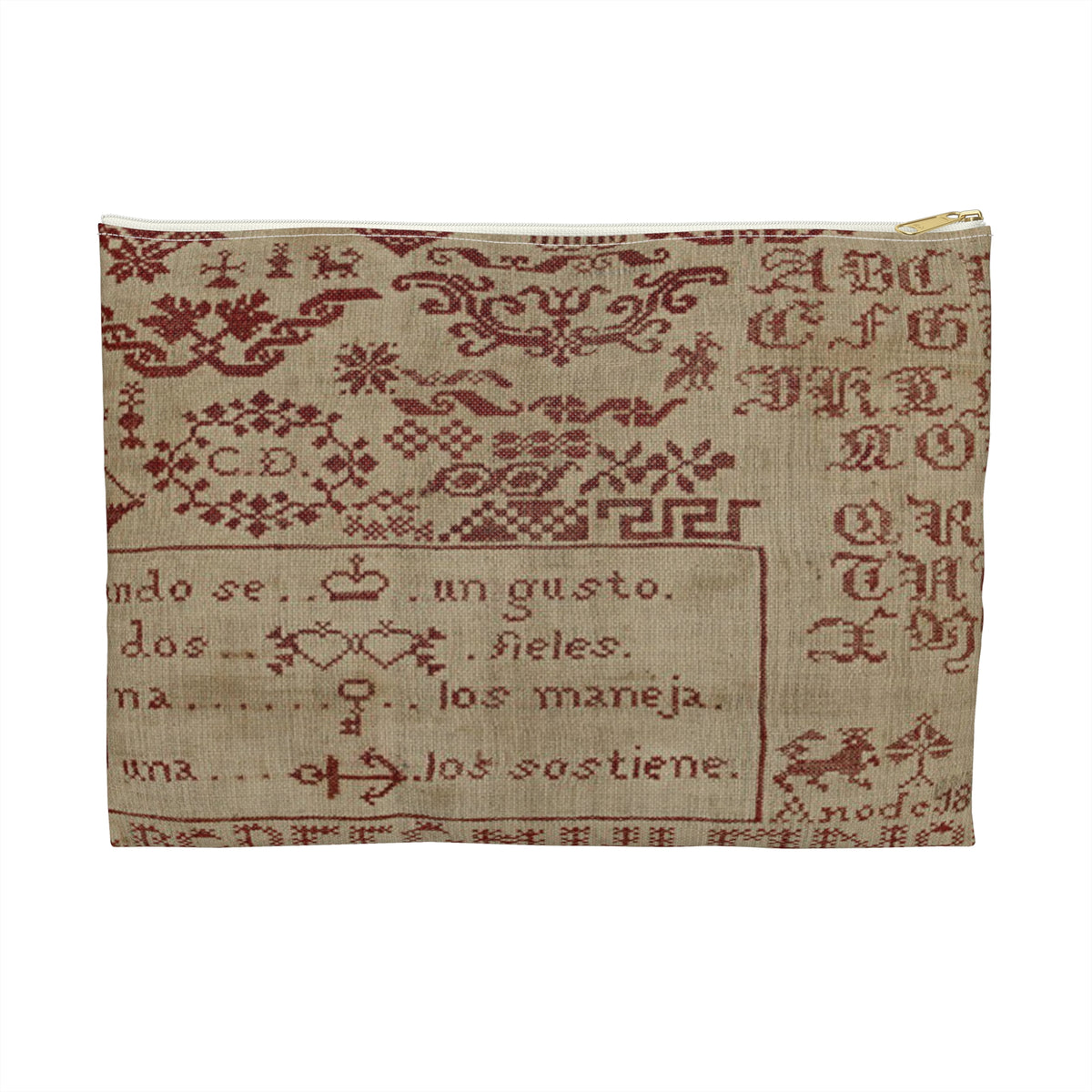 Spanish Sampler 1867 Cross Stitch Project Bag