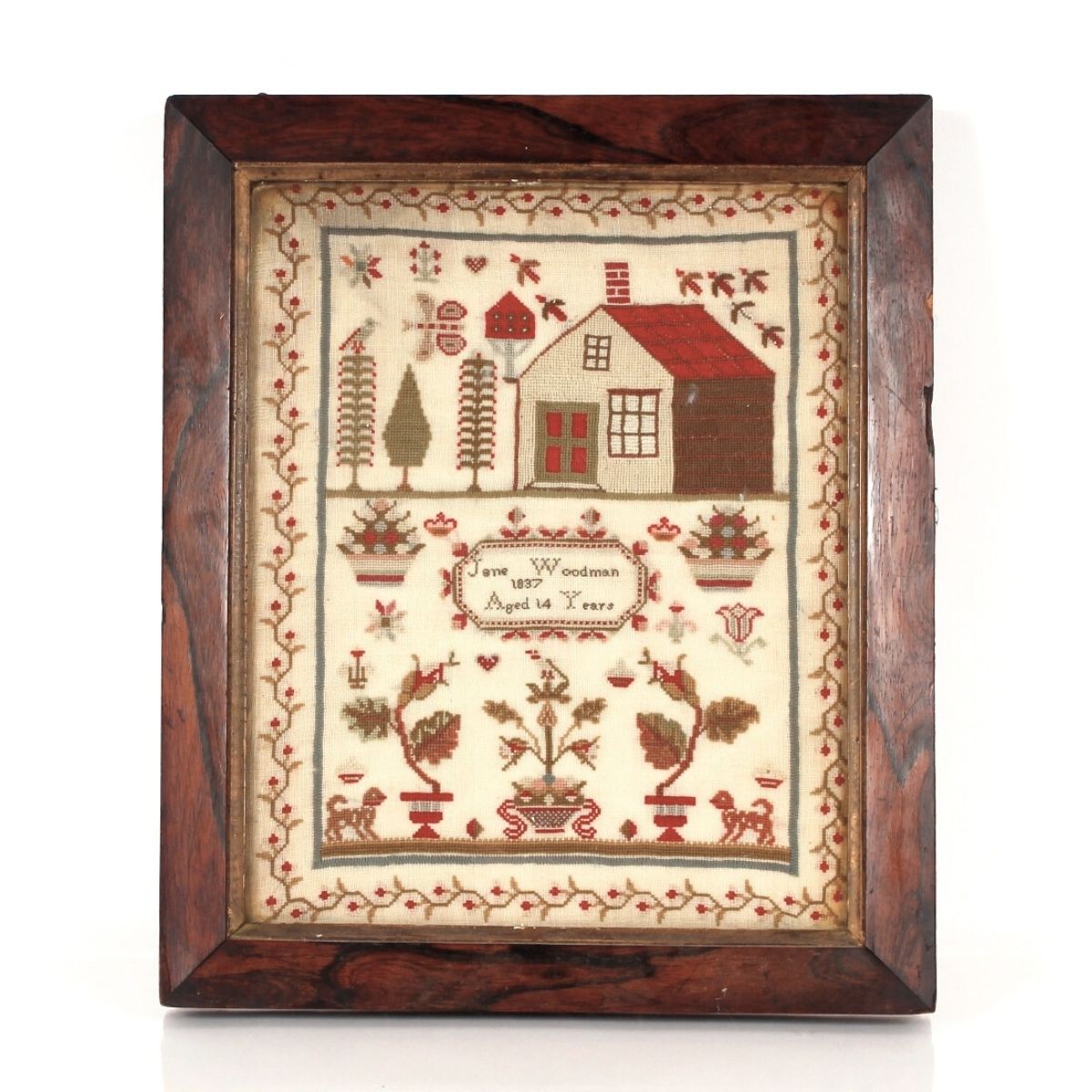 Jane Woodman Sampler 1837 Paper Chart