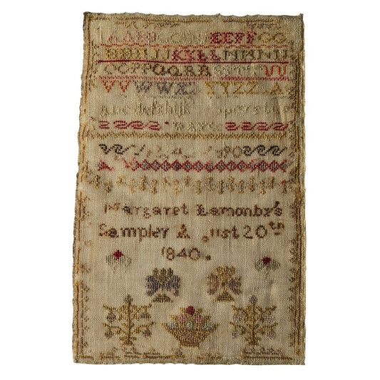 Antique Sampler By Margaret Lamonby