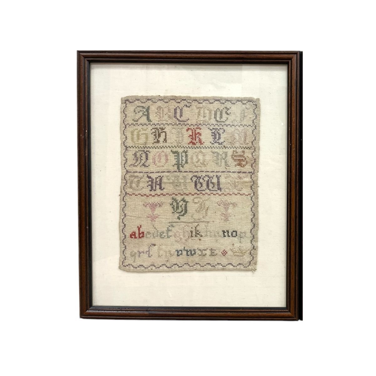 A Pair of Victorian Alphabet Samplers by Louisa Peach Samplers