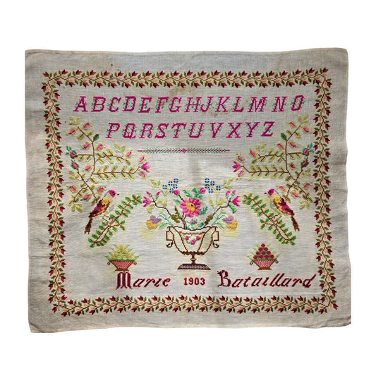 Colourful 1903 French sampler