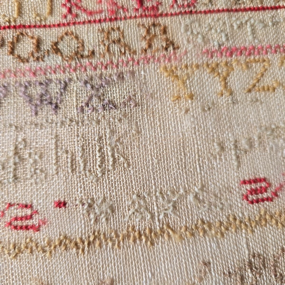 Antique Sampler By Margaret Lamonby
