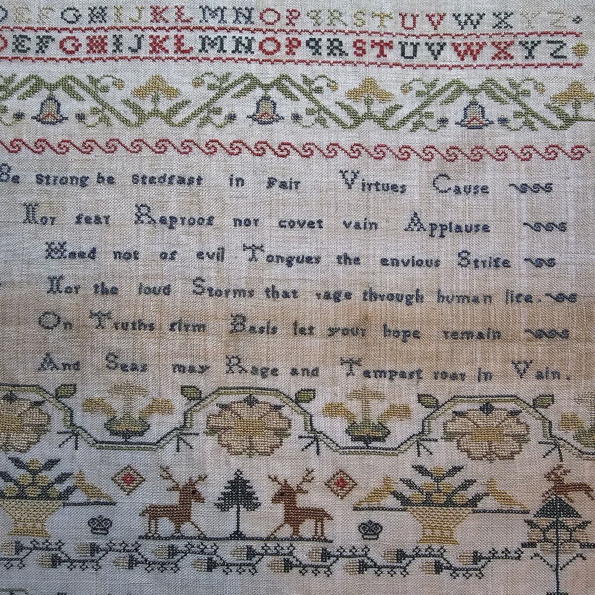 English Sampler by Mary Saunders 1818