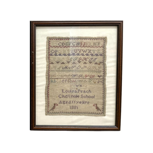A Pair of Victorian Alphabet Samplers by Louisa Peach Samplers