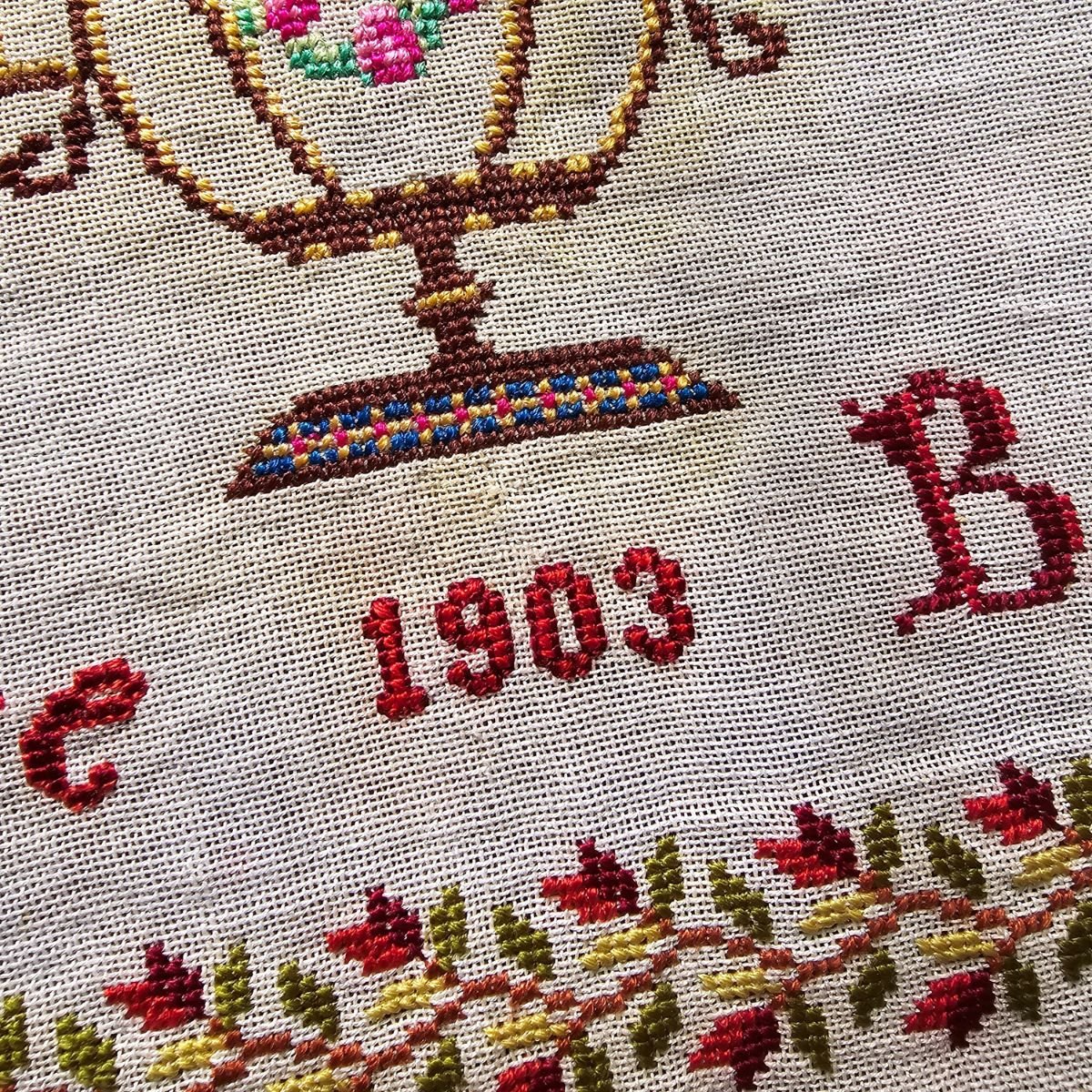 Colourful 1903 French sampler