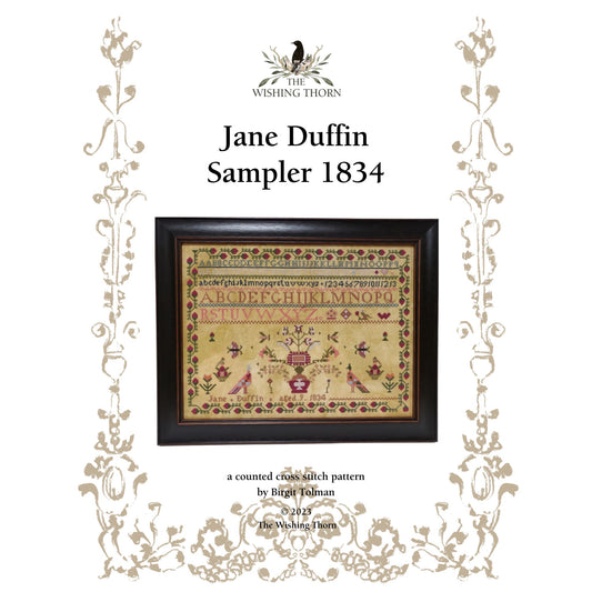 Jane Duffin Sampler 1834 Paper Chart