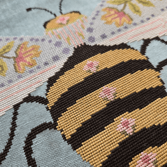 Flower Bee Cross Stitch Pattern PDF