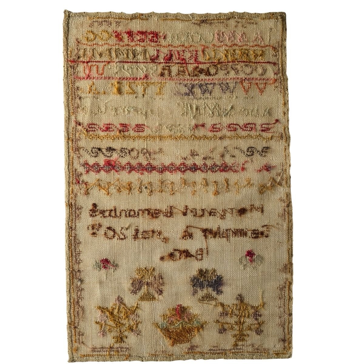 Antique Sampler By Margaret Lamonby