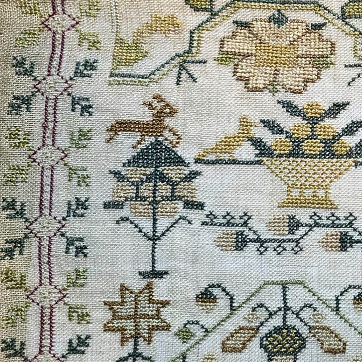 English Sampler by Mary Saunders 1818