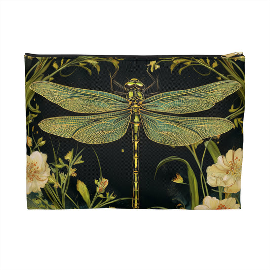 Dragonfly Zipper Pouch – Elegant Needlework & Accessory Bag, Embroidery Storage, Makeup or Travel Pouch