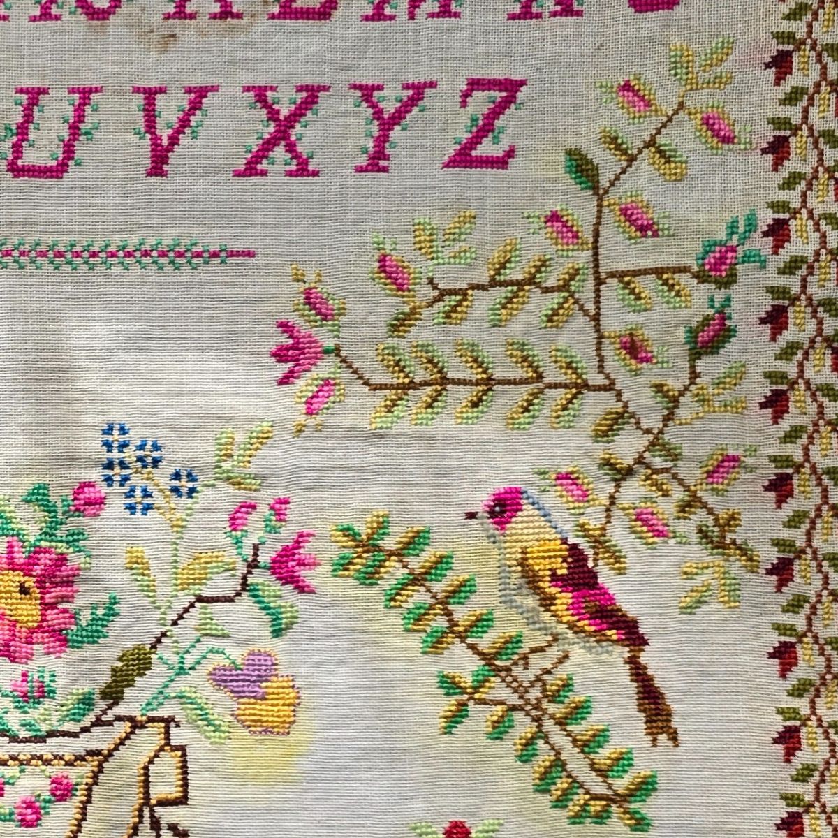 Colourful 1903 French sampler