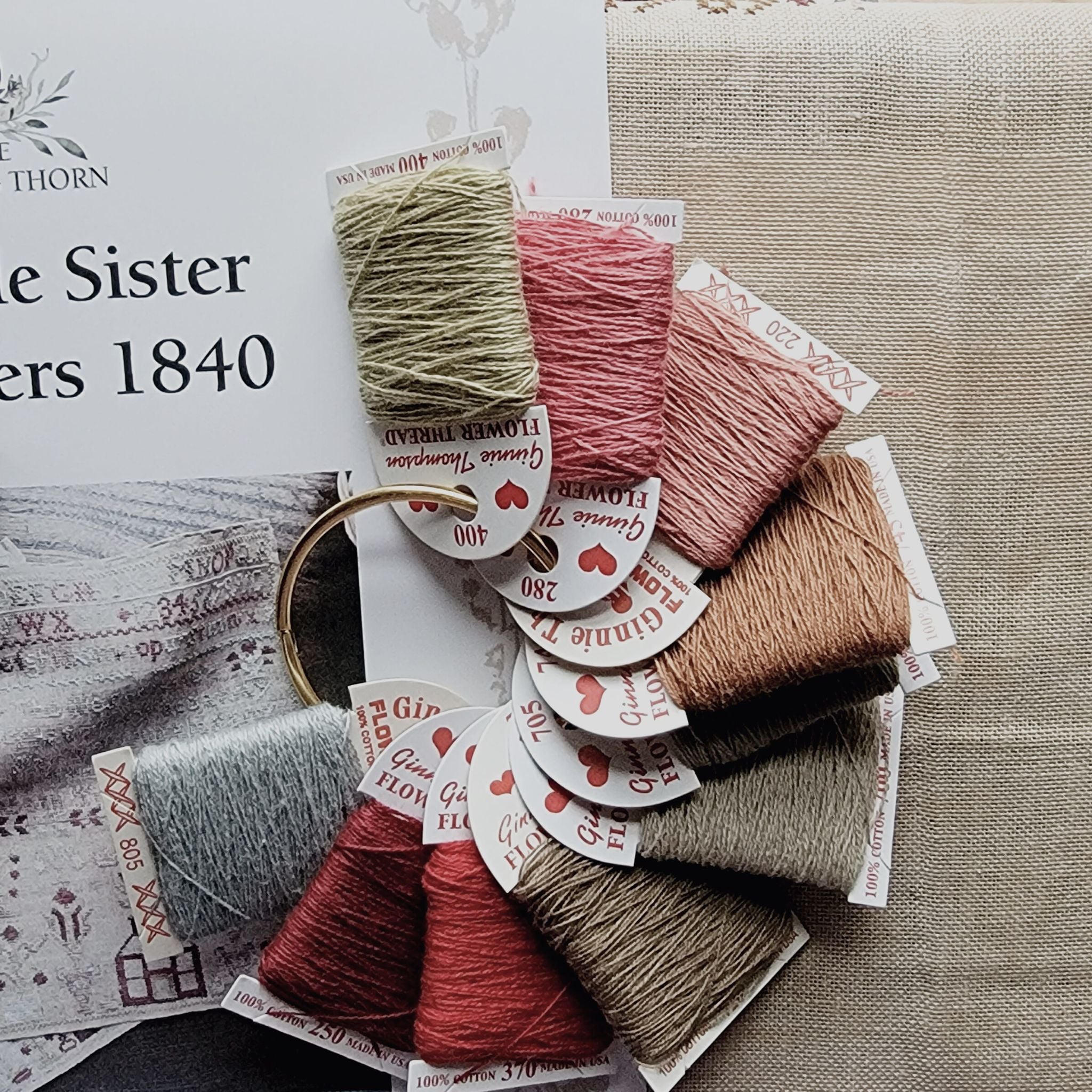 Thread On Sampler Tindale Sisters 1840 Sampler Thread Pack & Chart – The Wishing Thorn