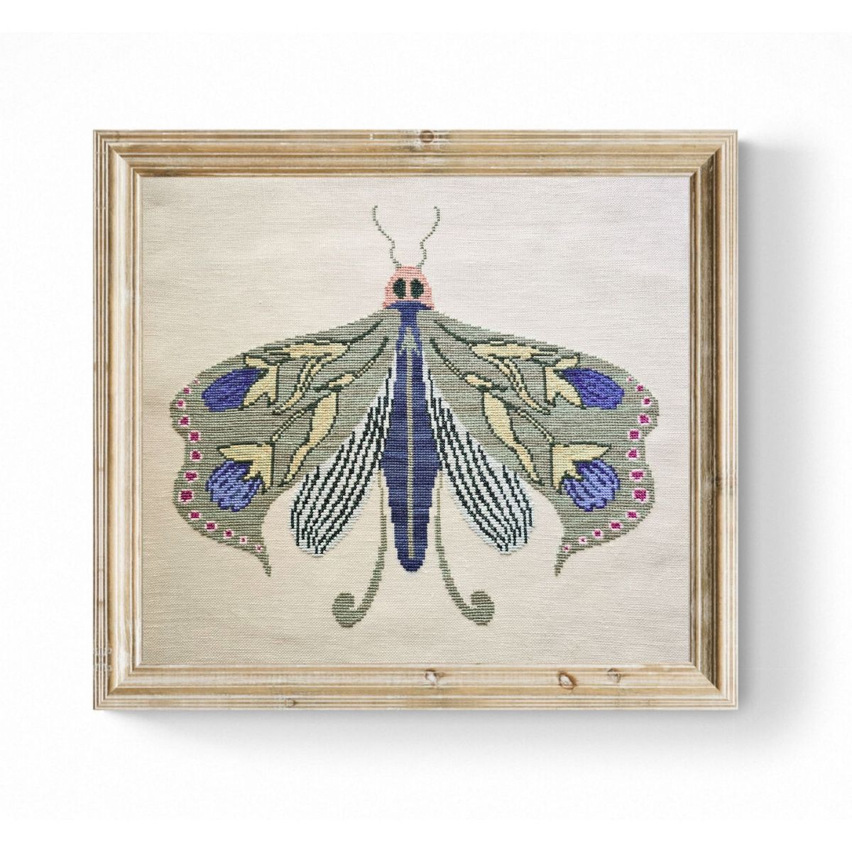 Flower Moth III Cross Stitch Pattern