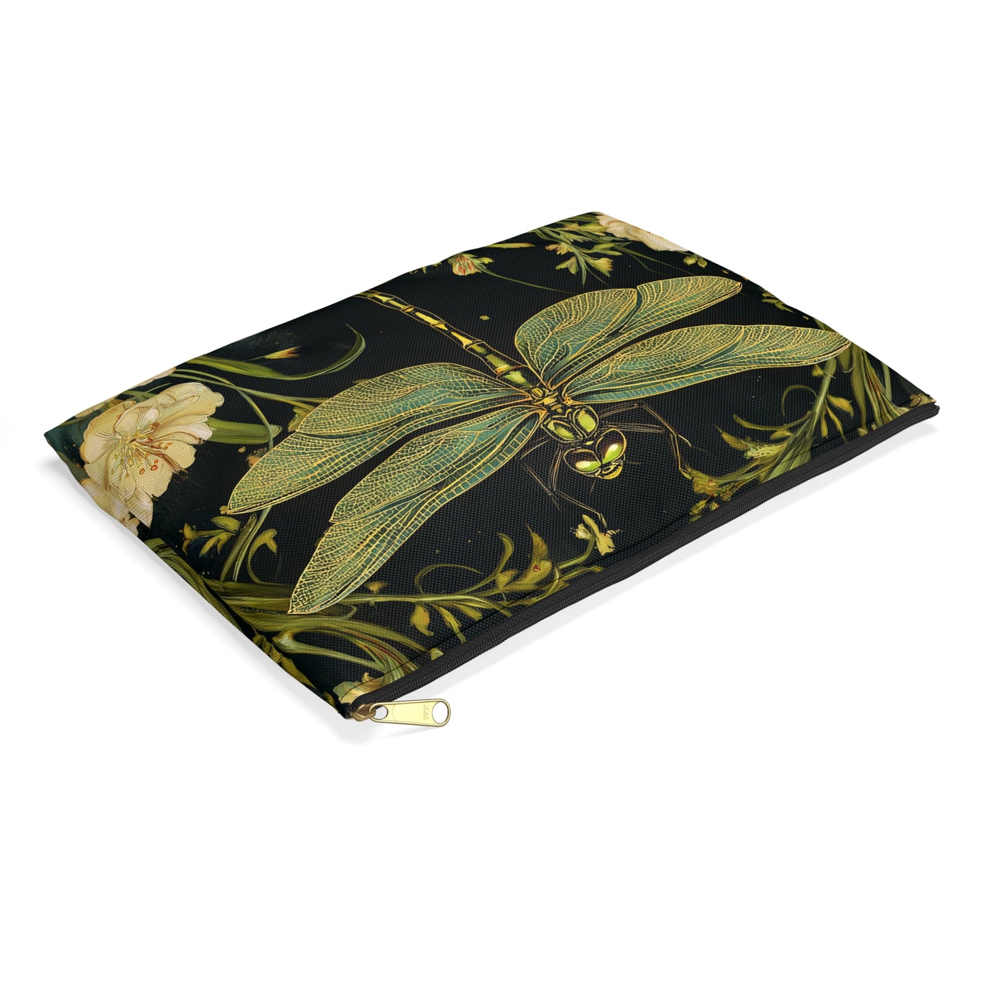 Dragonfly Zipper Pouch – Elegant Needlework & Accessory Bag, Embroidery Storage, Makeup or Travel Pouch